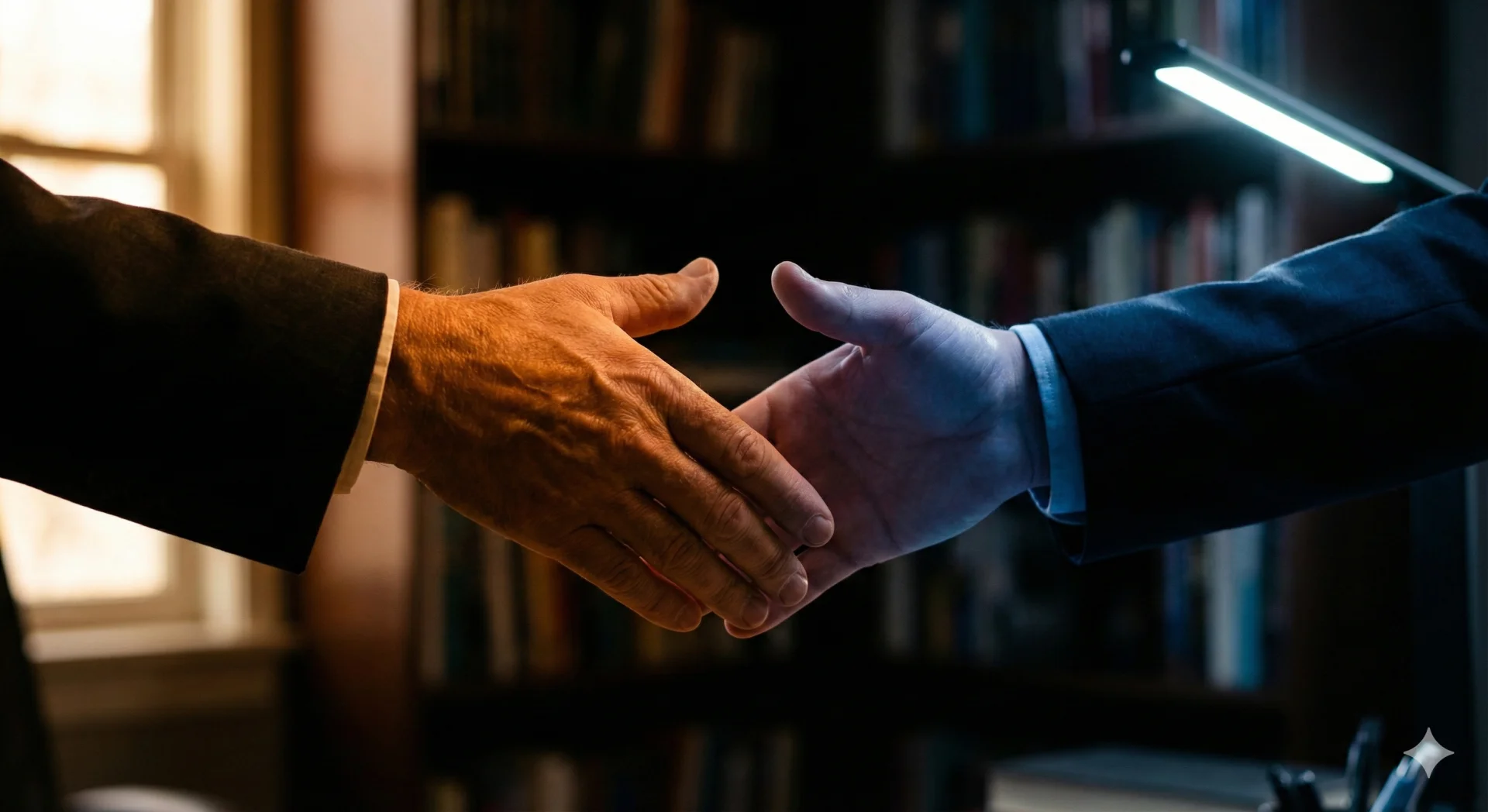 Two business professionals shaking hands representing partnership, trust, and collaboration in business relationships