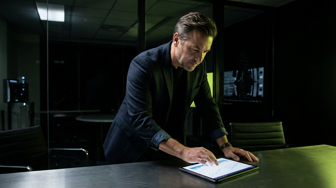 Business professional reviewing growth metrics - transparent pricing for results